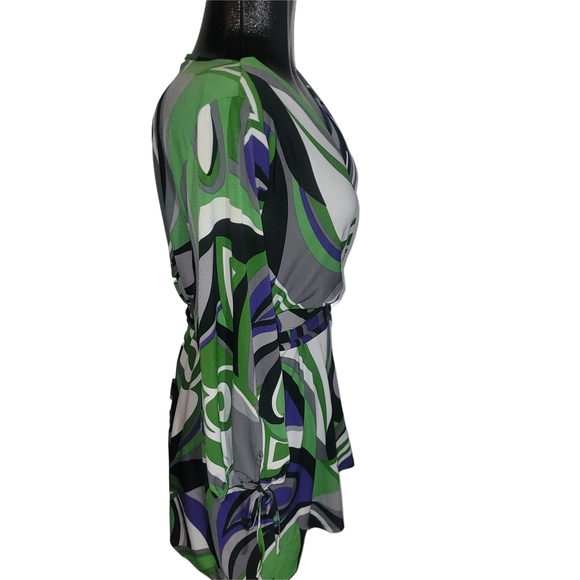 American Eagle Colorful Abstract Wrap Long Sleeve Top 4X - Picture 4 of 6